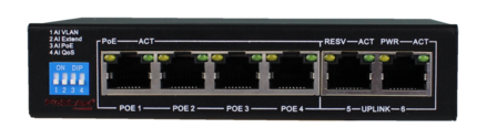 Foscam PS106G - 4+2-poort Gigabit PoE switch