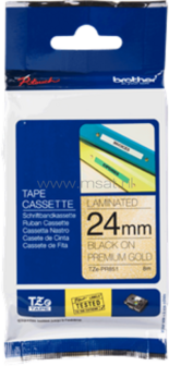 Brother TZE-PR851 zwart op goud breedte 24 mm