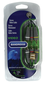 Composiet Videokabel 3x RCA Male - 3x RCA Male  1m