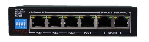 Foscam PS106G - 4+2-poort Gigabit PoE switch