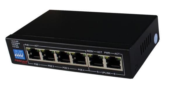 Foscam PS106G - 4+2-poort Gigabit PoE switch