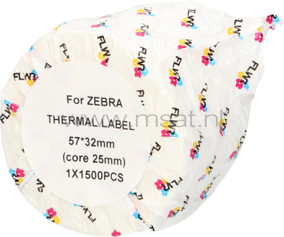 FLWR Zebra etikettering 57 mm x 32 mm  wit
