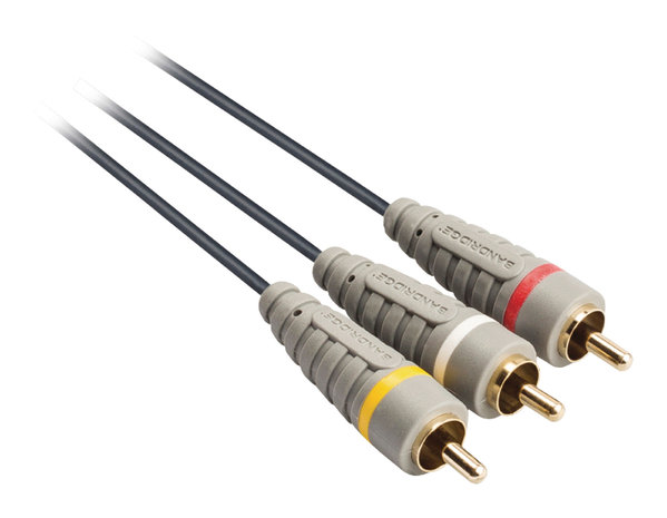 Composiet Videokabel 3x RCA Male - 3x RCA Male  1m