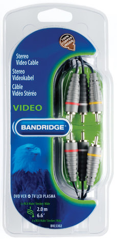 Composiet Videokabel 3x RCA Male - 3x RCA Male 2m