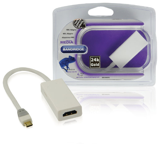 MHL Kabel USB Micro-B 5-Pins Male - HDMI Uitgang + USB-Micro-B Female 0.20 m