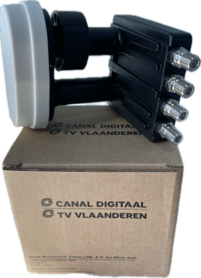 Duo quad lnb 19+23,5 voor 60cm schotel